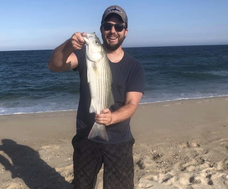 Here's Ryan Blemings Sunday surf catch... a 24" striped bass!