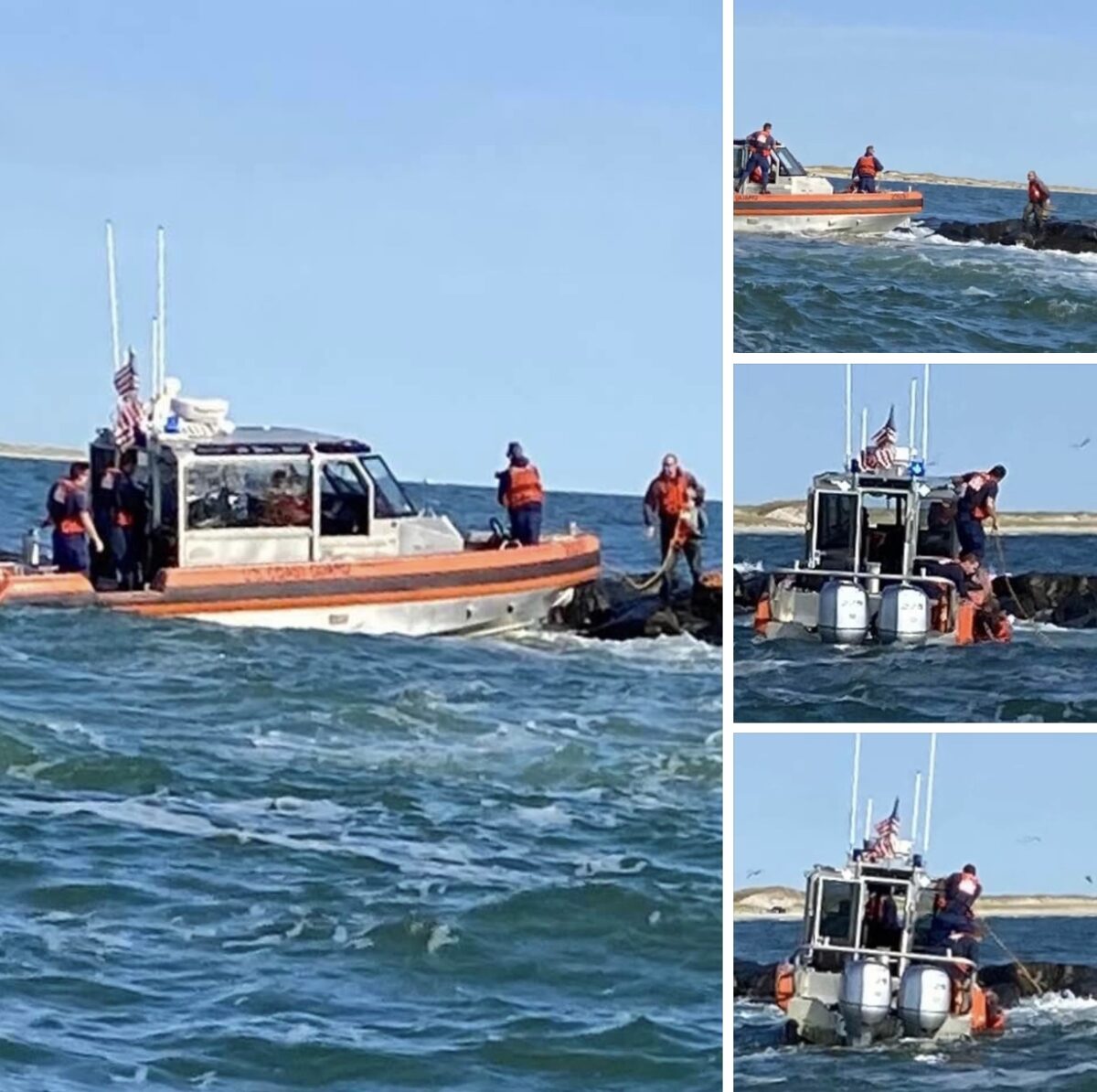A boat with people on it in the water.