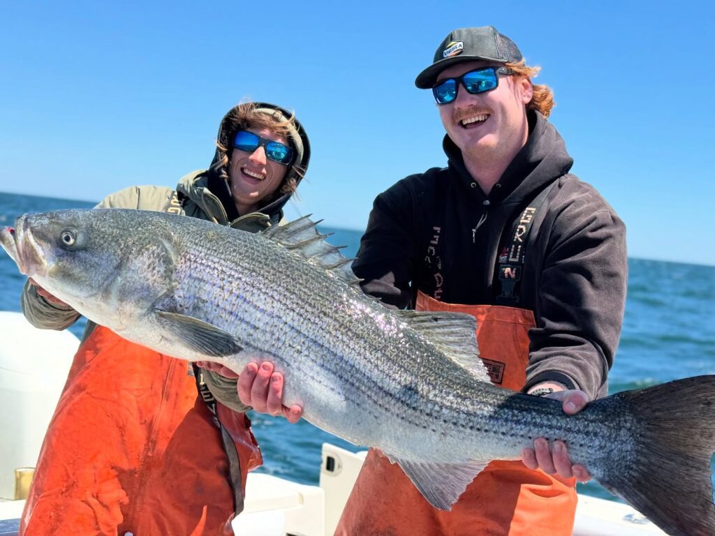 Captain Jon Kelly aboard LBI Sportfishing caught this giant 52" striped bass fishing off of Holgate.